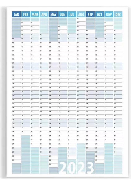 2025 Yıllık Planlayıcı Duvar Takvim Mavi Çizgili Yearly Wall Planner indirimleri