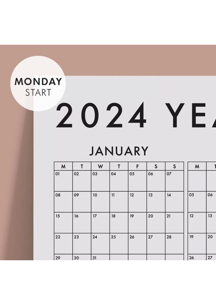 Gri Renk 2025 Yıllık Planlayıcı Duvar Takvimi, 2025 Takvim, Yıllık Plan, Aylık Planlayıcı fiyatları