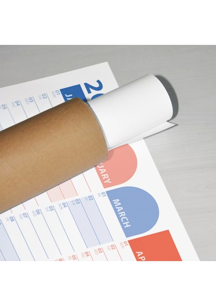 2025 Yıllık Planlayıcı Duvar Takvimi | Okyanus Mavisi, Somon Rengi | Aylık Planlayıcı indirimleri