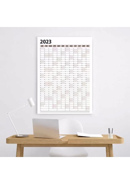2025 Yıllık Planlayıcı Duvar Takvim Bej Yearly Wall Planner