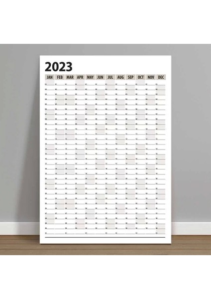 2025 Yıllık Planlayıcı Duvar Takvim Bej Yearly Wall Planner