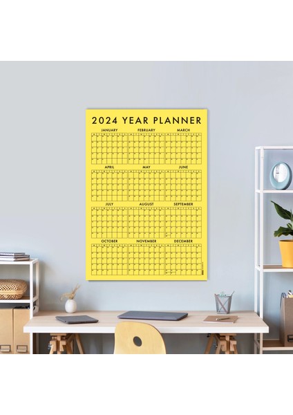 Sarı Renk 2025 Yıllık Planlayıcı Duvar Takvimi, 2025 Takvim, Yıllık Plan, Aylık Planlayıcı