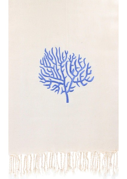 Mavi Mercan Nakışlı Peştemal Seti fiyatları