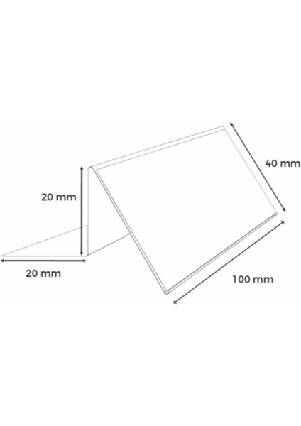 Damga Market Pvc Yapışkanlı Açılı Raf Fiyat Etiketliği 4cm x 10 cm - 50'li Paket - PA-40100