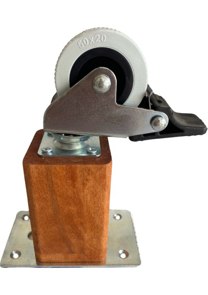 Kale Ahşap Tekerli Ayak Mobilya Masa ve Dolap Tekerli Ayağı Frenli (12 cm - 15 cm) (Kayın / Gürgen) fiyatları