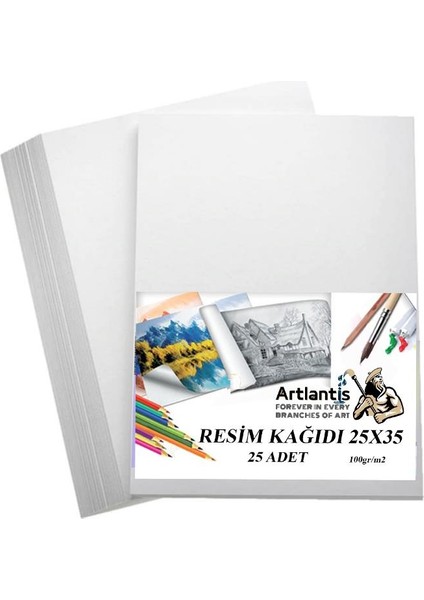Karakalem Eskiz Çizim Seti Durolit Seti 25 x 35 cm Duralit 1 Adet 25 x 35 Resim Kağıdı 25 Adet Mandal Metal 4 Adet