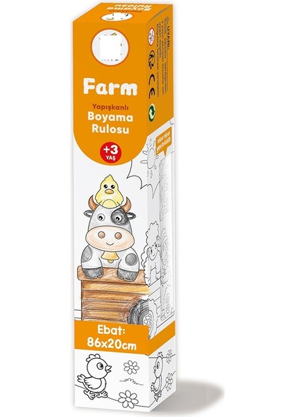 Yapışkanlı Rulo Resim Boyama Kağıdı Farm  86 x 20 cm