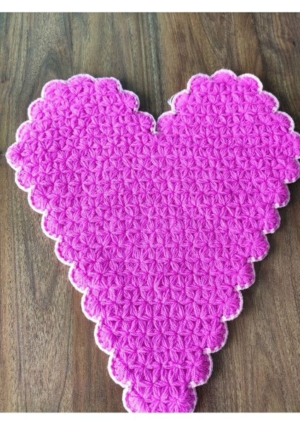 El Örgüsü Çeyizlik Pembe Kalpli Lif modelleri