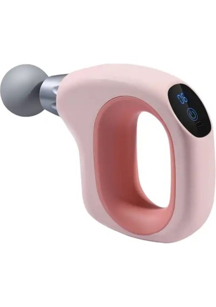 Pembe Yeni Model 20W Derin Doku Mini El Masaj Tabancası 4 Başlık Spor Tabancası