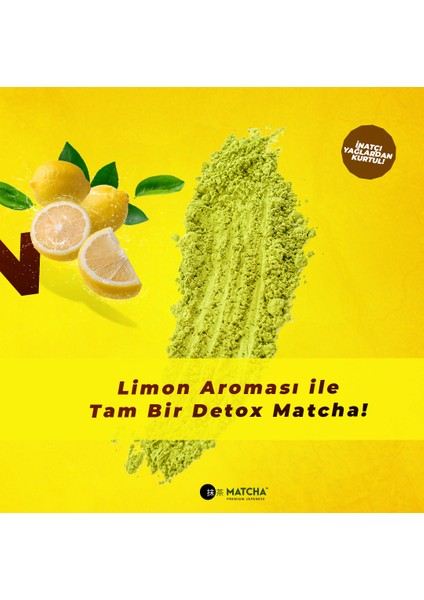 Premium Japanese Matcha & Bromelain Limon Aromalı Detox Burner Form Çayı 1 Kutu