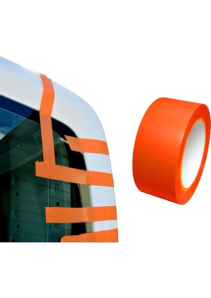 Cam Montaj Bantı Bandı Iz Bırakmaz 4,5CMX33METRE Turuncu Pvc Bant Çok Amaçlı Esnek