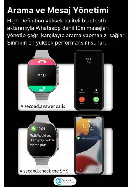 Tekno Trust Gri Watch 8 Ultra Series Ios Android Uyumlu T 800 Serisi Spor ve Sağlık Sensörlü T800 Ultra Akıllı