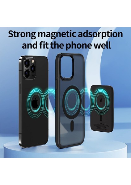 MTK Moveteck Apple iPhone 11 Pro Max Kılıf Arkası Mat Magsafe Wireless Şarj Destekli Koruyucu Kapak