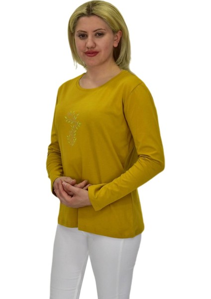 Kadın Uzun Kol Penye Tişört BGL-ST03688