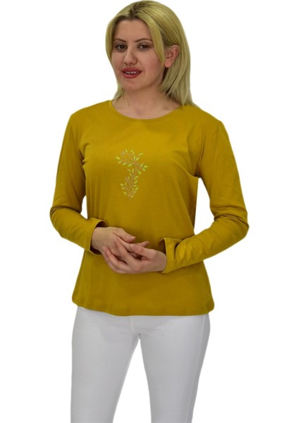 Kadın Uzun Kol Penye Tişört BGL-ST03688