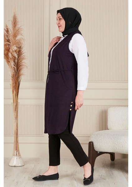 Uzun Büyük Beden Yelek Kadın Düz Desenli Nefes Alan Viskon Kumaş 108 cm fırsatları