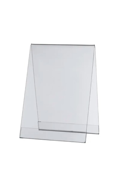 Pvc Çatı Formatlı A6 Menü, Masaüstü Standı Dikey, Şeffaf, 10 cm x 15 cm - 10'lu Paket