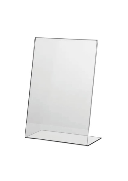 Pvc L Tipi A6 Menü, Masaüstü Standı Dikey, Şeffaf, 10 cm x 15 cm - 10'lu Paket