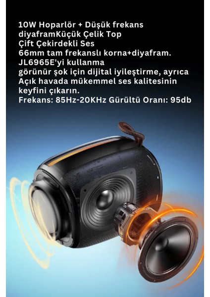 YSW220 10W Dahili Hoparlörlü 2500 Mah Bataryalı Bt 5.3 Rgb Kablosuz Mini Hoparlör fırsatları