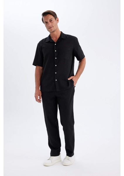 Relax Fit Dar Paça Keten Karışımlı PANTOLON C1140AX24SM