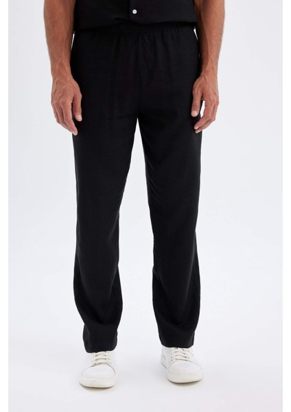 Relax Fit Dar Paça Keten Karışımlı PANTOLON C1140AX24SM