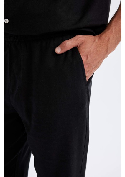 Relax Fit Dar Paça Keten Karışımlı PANTOLON C1140AX24SM