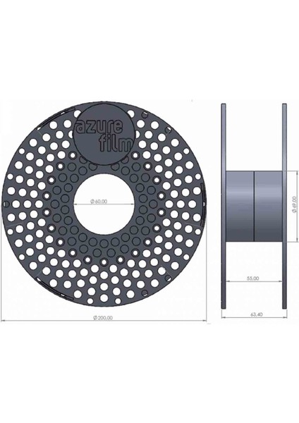 Azurefilm Petg Original 2.85MM Siyah 1000G Filament