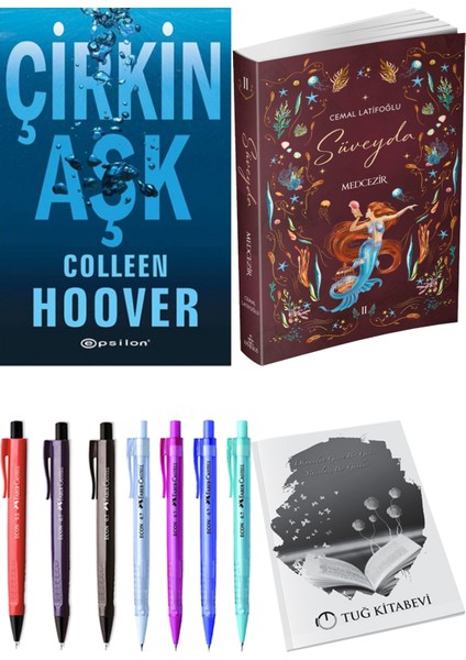 Süveyda 2 Medcezir Cemal Latifoğlu ve Epsilon Yayınevi Çirkin Aşk Colleen Hoover 2li Set