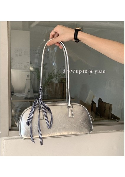 Niş Tasarım Bale Tarzı Tote Kadın Çantası Modaya Uygun ve Çok Yönlü Gümüş Tek Omuzlu Koltuk Altı Çantası (Yurt Dışından) fiyatları
