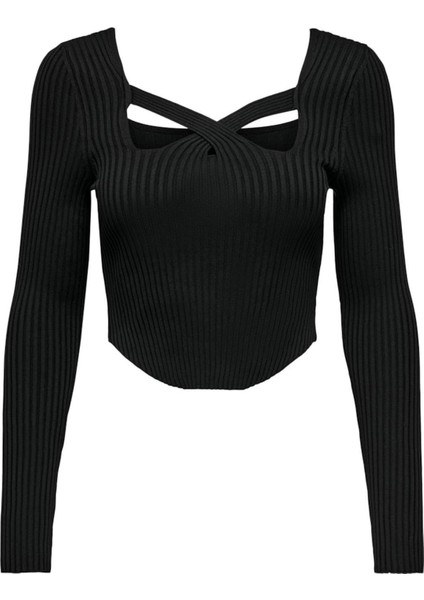 Onllısa Ls Squareneck Knt Kadın Siyah Kazak - 15300377