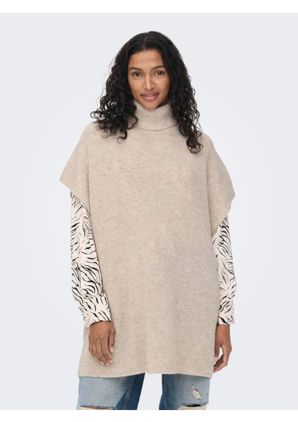 Onlparıs Lıfe Loose Highn Wool Vest Knt Kadın Gri Kazak - 15268869 fiyatları