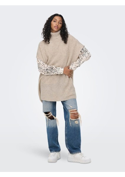 Onlparıs Lıfe Loose Highn Wool Vest Knt Kadın Gri Kazak - 15268869 modelleri