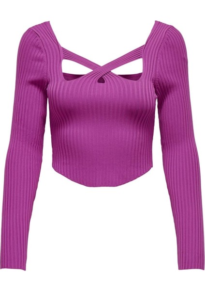 Onllısa Ls Squareneck Knt Kadın Mor Kazak - 15300377