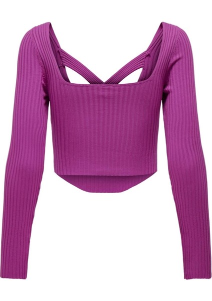 Onllısa Ls Squareneck Knt Kadın Mor Kazak - 15300377