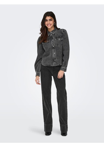 Onlcamılle Ex Hw Wıde Pf Fold Up Dnm Dot Kadın Siyah Jean - 15310957 modelleri