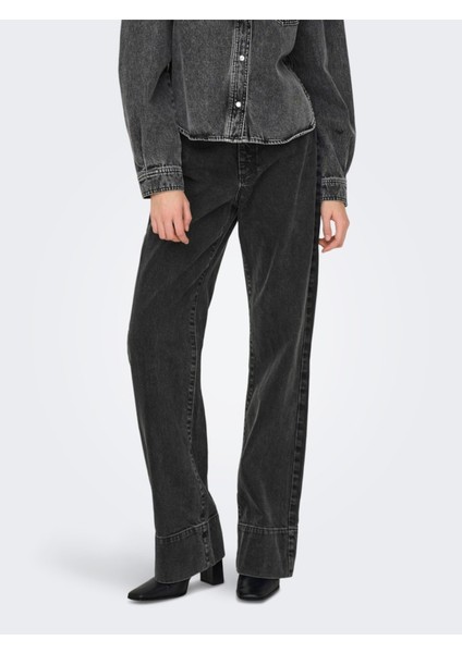 Onlcamılle Ex Hw Wıde Pf Fold Up Dnm Dot Kadın Siyah Jean - 15310957 fiyatları