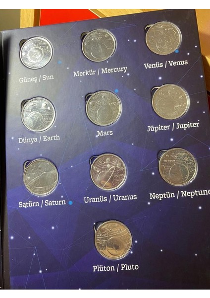 2022 Yılı Özel Basım Güneş Sistemi Gezegenleri Hatıra Para Seti Albümlü Çil fırsatları