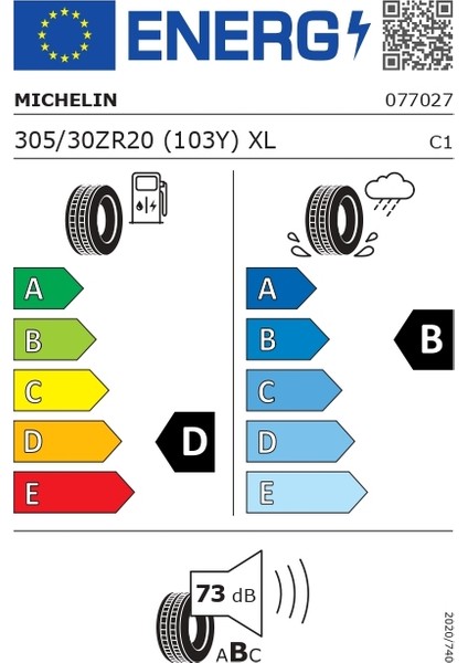 305/30 R20 103Y Xl Pilot Sport 4S N0 Oto Yaz Lastiği (Üretim Yılı:2024)