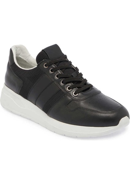 Siyah Deri-Tekstil Erkek Sneaker - E24I1AY56869-A64