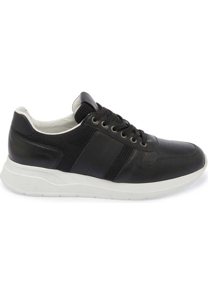 Siyah Deri-Tekstil Erkek Sneaker - E24I1AY56869-A64