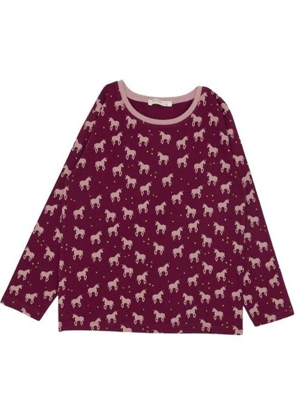 Kız Çocuk Unicorn Detaylı Pamuklu Pijama Takımı