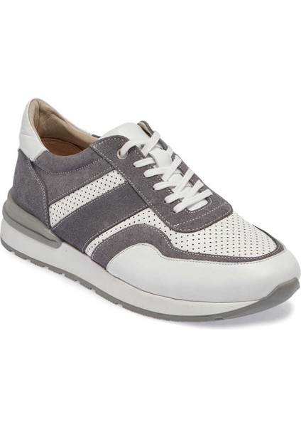 Gri Deri Erkek Sneaker - E24I1AY56863-T3O  Gri