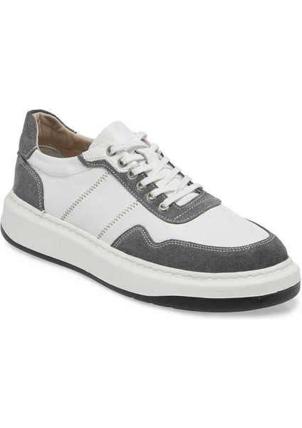 Gri Deri Erkek Sneaker - E24I1AY56826-T3O  Gri