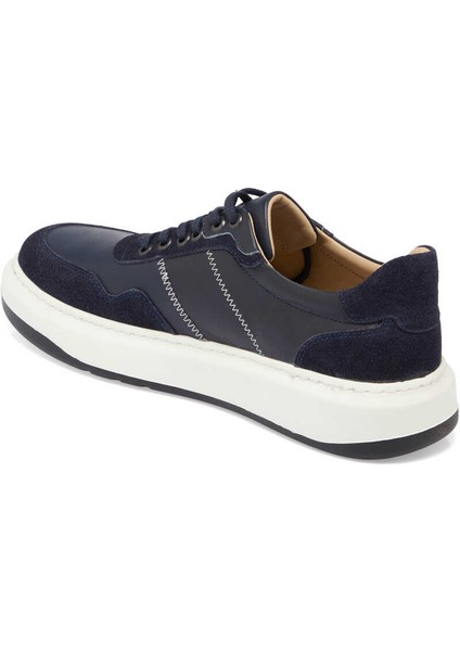 Lacivert Hakiki Deri Erkek Sneaker - E24I1AY56826-W32