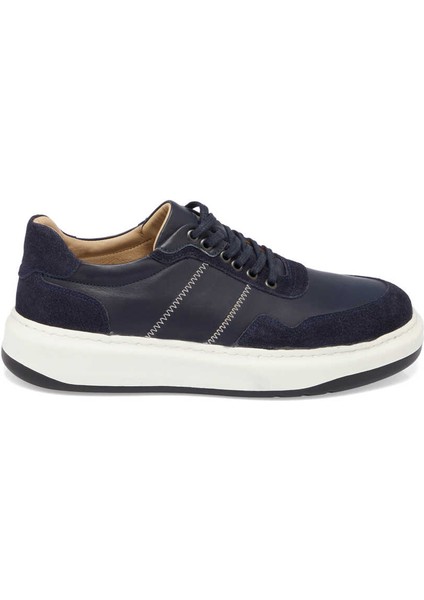 Lacivert Hakiki Deri Erkek Sneaker - E24I1AY56826-W32