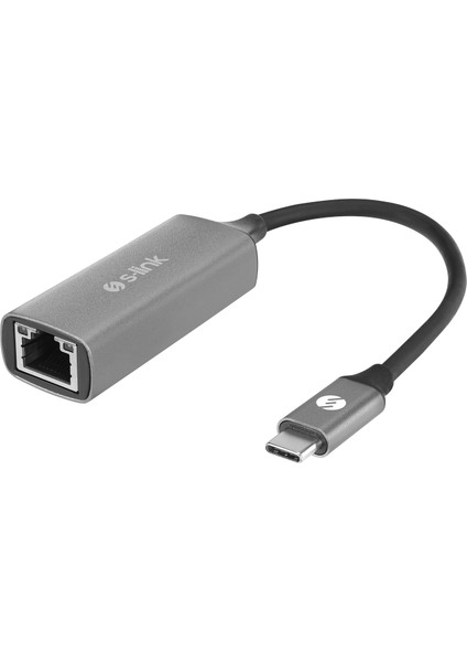 SW-U336 Gri Metal Type-C To RJ45 10/100/1000MBPS Gigabit Adaptör