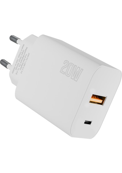 HY-XE46 Type Usb-C 20W Pd +Usb Qc 3.0 Hızlı Ev Şarj Adaptörü