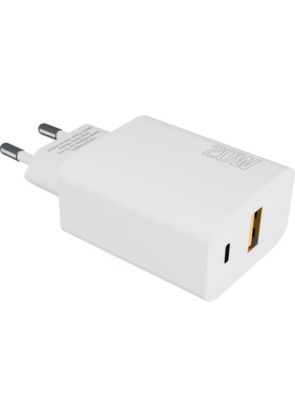 HY-XE46 Type Usb-C 20W Pd +Usb Qc 3.0 Hızlı Ev Şarj Adaptörü