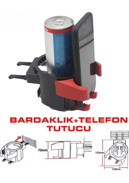 Bardaklık + Telefon Tutucu Otomatik Oynar Kırmızı Kollu fiyatları