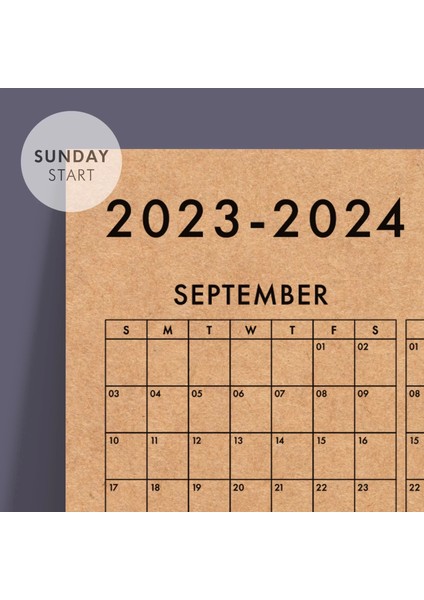 Amerikan Standardı 2024-2025 Akademik Duvar Takvimi, Eylül Başlangıç Akademik Yıl Planlayıcısı fiyatları